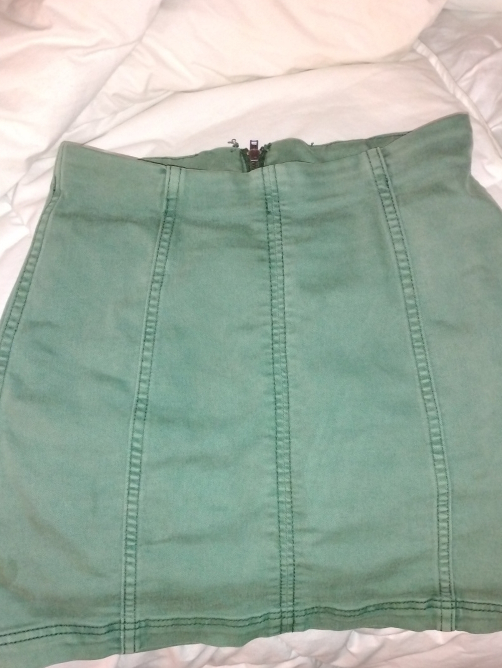 Free People Seafoam Green Panel-Seamed Mini Skirt